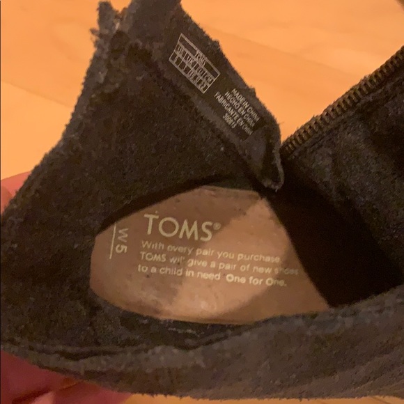 TOMS Suede Desert Wedge Tassel Zip Bootie size 5 - Picture 6 of 9